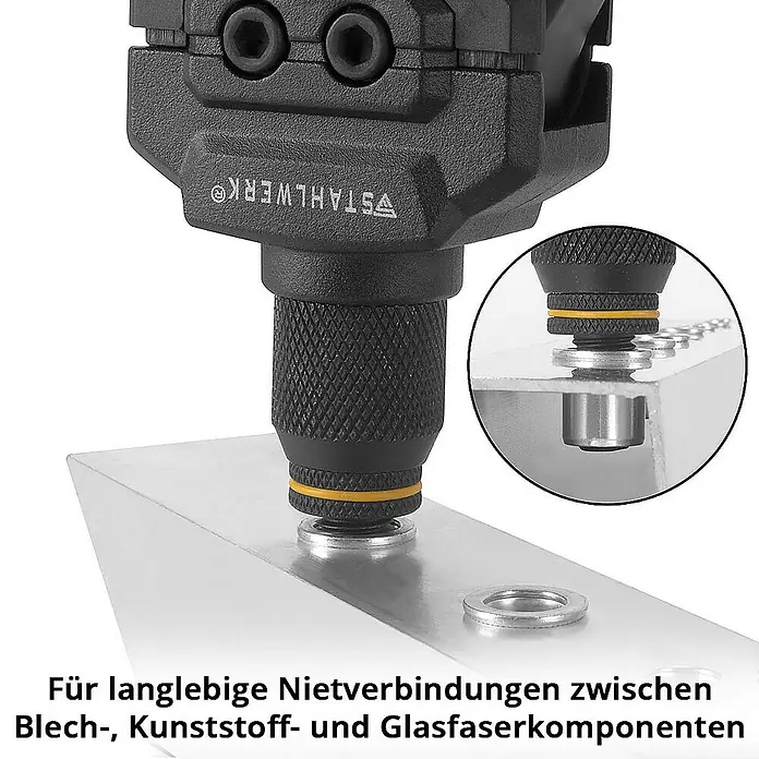 STAHLWERK Blindnietzange Blindnietzangen Set NZ-16 ST -  - Das Stahlwerk Nietwerkzeug für langlebige Nietverbindungen. Ideal für Blech-, Kunststoff- und Glasfaserkomponenten.