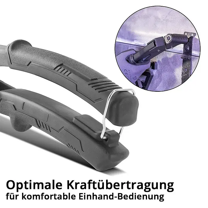 STAHLWERK Blindnietzange Nietzangen Set + 500 Nieten -  - Grillzange mit rutschfestem Griff und praktischem Verschlussmechanismus für komfortable Einhandbedienung.