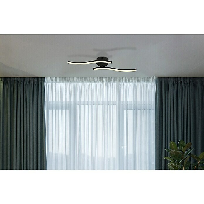Globo Led-plafondlamp Tyler (Zwart, l x b x h: 51,5 x 10 x 7,2 cm, 12 W) | BAUHAUS