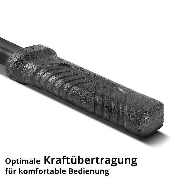 STAHLWERK Blindnietzange Nietzangen Set + 500 Nieten -  - Produktnahaufnahme eines Werkzeuggriffs. Der Griff ist aus schwarzem Material gefertigt und ergonomisch geformt.