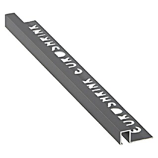 Perfil cuadrado multiusos (Aluminio, Antracita, 2,5 m x 12 mm)