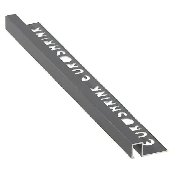 Perfil cuadrado multiusos - Aluminio, Antracita, 2,5 m x 12 mm - Sistema de estanterías Euro gris con letras cortadas con láser, un elemento de diseño elegante y moderno para muebles e interiorismo.