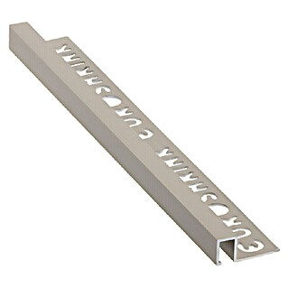 Perfil cuadrado multiusos (Aluminio, Gris, 2,5 m x 12 mm)