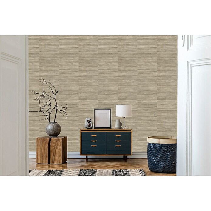 Dutch Wallcoverings Vliesbehang Tactiliteit & Textuur Ciara (Koel taupe/grijsbeige, 10 m x 53 cm) | BAUHAUS