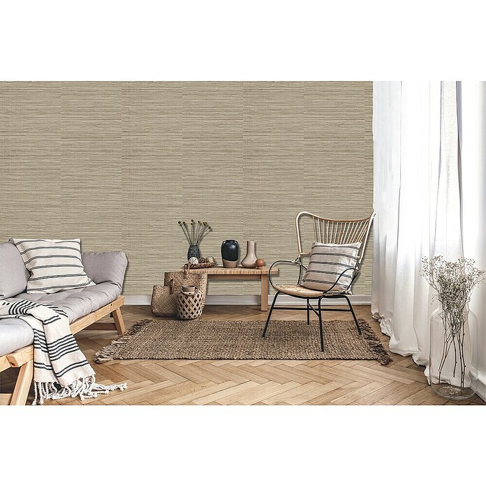 Dutch Wallcoverings Vliesbehang Tactiliteit & Textuur Ciara (Koel taupe/grijsbeige, 10 m x 53 cm) | BAUHAUS