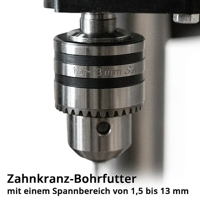 STAHLWERK Bohrmaschine BD-350 ST Säulenbohrmaschine 350W Leistung -  - Zahnkranz-Bohrfutter mit einem Spannbereich von 1,5 bis 13 mm. Vielseitig einsetzbares Werkzeug für präzise Bohrarbeiten.