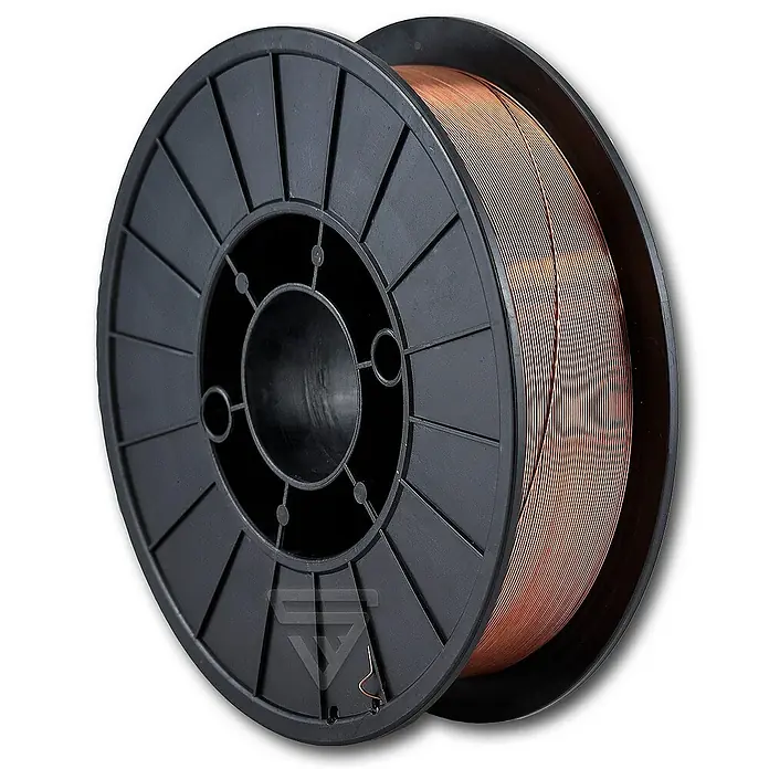 STAHLWERK Stahl-Schweißdraht 2 x MIG/MAG Ø 0,8 mm 5 kg Drahtrolle Stahl SG2 ER70S-6 -  - Auf einer schwarzen Spule aufgewickelter MIG-Schweißdraht. Ideal für robuste Schweißarbeiten in verschiedenen Metallanwendungen.