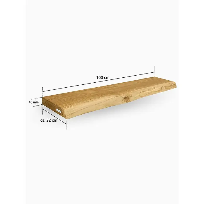 holz4home Holzregal -  - Holzregal aus Eiche mit den Maßen 100 x 22 x 4 cm, ideal zur Wandmontage im Wohnbereich.