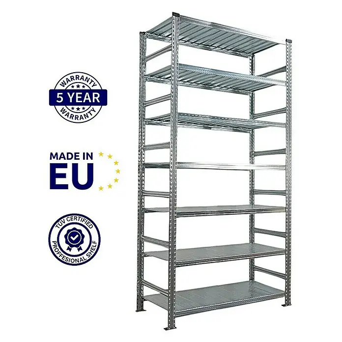 Proregal Aktenregal PROXIMO Grundregal - H x B x T: 250 x 120 x 60 cm, Anzahl Böden: 6 Stk., Stecken, Verzinkt - Ein stabiles Metallregal mit mehreren Ebenen zur optimalen Lagerung von Gegenständen.