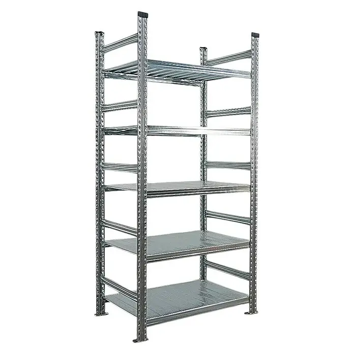 Proregal Aktenregal PROXIMO Grundregal - H x B x T: 210 x 90 x 60 cm, Anzahl Böden: 5 Stk., Stecken, Verzinkt - Metallregal mit fünf Ebenen. Das Regal ist stabil und bietet viel Stauraum für diverse Gegenstände im Lager oder Keller.