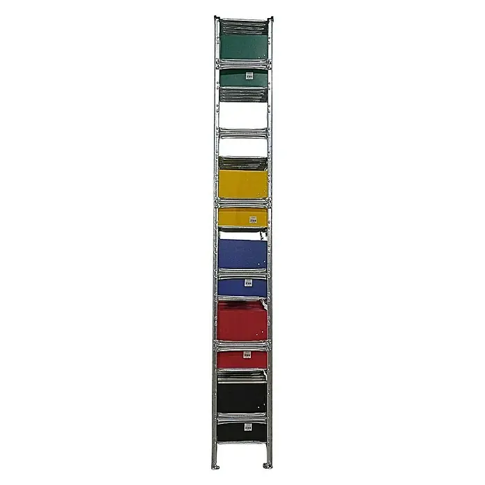 Proregal Aktenregal PROXIMO Grundregal - H x B x T: 250 x 90 x 32 cm, Anzahl Böden: 6 Stk., Stecken, Verzinkt - Regal mit bunten Fächern. Das Regal bietet mit seinen farbigen Fächern praktischen Stauraum und ist ein echter Hingucker.