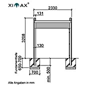 Ximax My-Port Next Carport (L x B: 5,14 x 2,33 m, Einfahrtshöhe: 2,489 m)