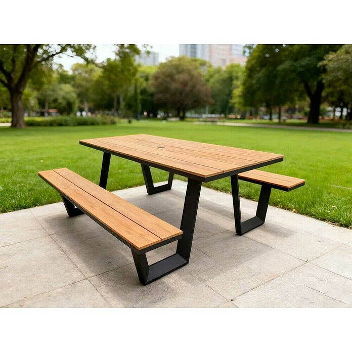 Picknicktafel Alu (l x b x h: 200 x 175 x 74 cm, Natuur) | BAUHAUS