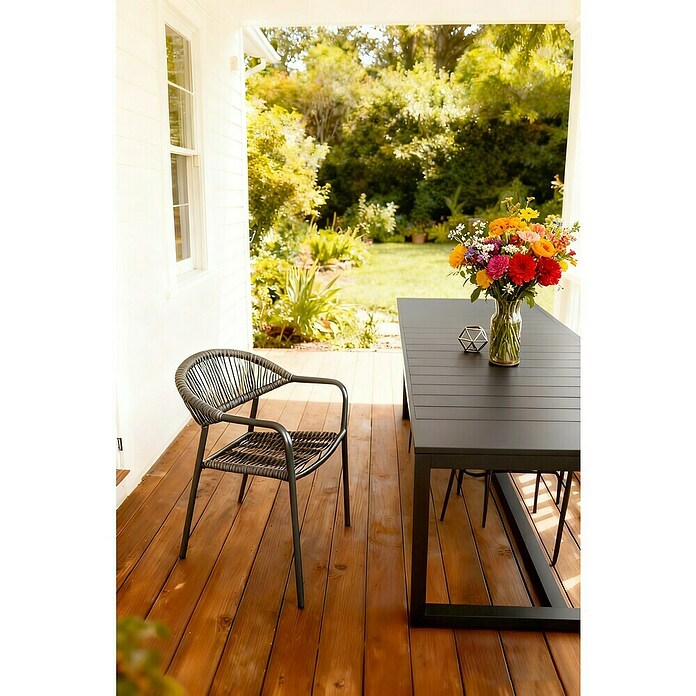 Stapelstoel Wicker (Grijs, b x d x h: 57 x 62 x 78 cm) | BAUHAUS