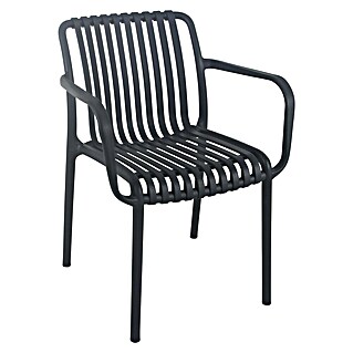 Tuinstoel Paris (Antraciet, Kunststof, Stapelbaar)