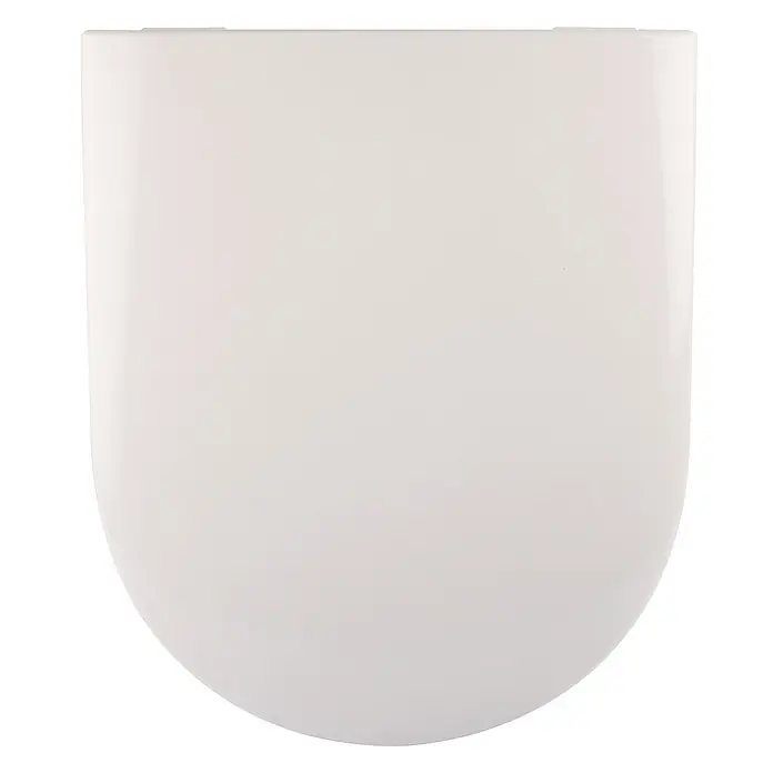 Calmwaters WC-Sitz Architectura - Duroplast, Weiß, Mit Absenkautomatik - Nahaufnahme eines weißen Toilettendeckels. Das schlichte Design und die glatte Oberfläche machen ihn zu einem funktionalen Element.