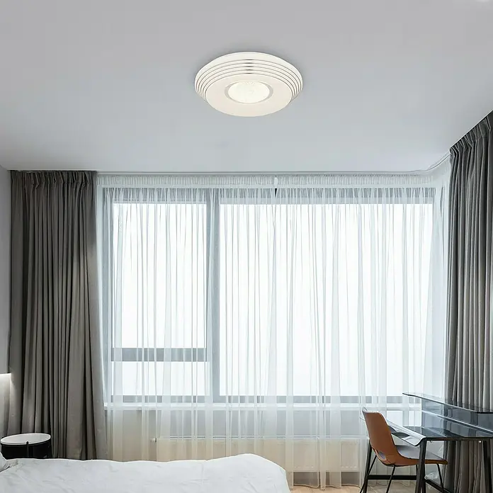 Globo LED-Deckenleuchte rund Pillo - Ø x H: 39 x 7 cm, Farbe Gehäuse: Wei, Kaltweiß - Moderne Deckenleuchte mit elegantem Design und angenehmer Beleuchtung, ideal für Schlafzimmer oder Wohnräume.