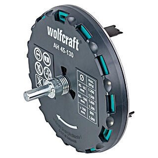 Wolfcraft Lochsäge verstellbar (Arbeitsdurchmesser: 45 mm - 130 mm, Schnitttiefe: 30 mm)