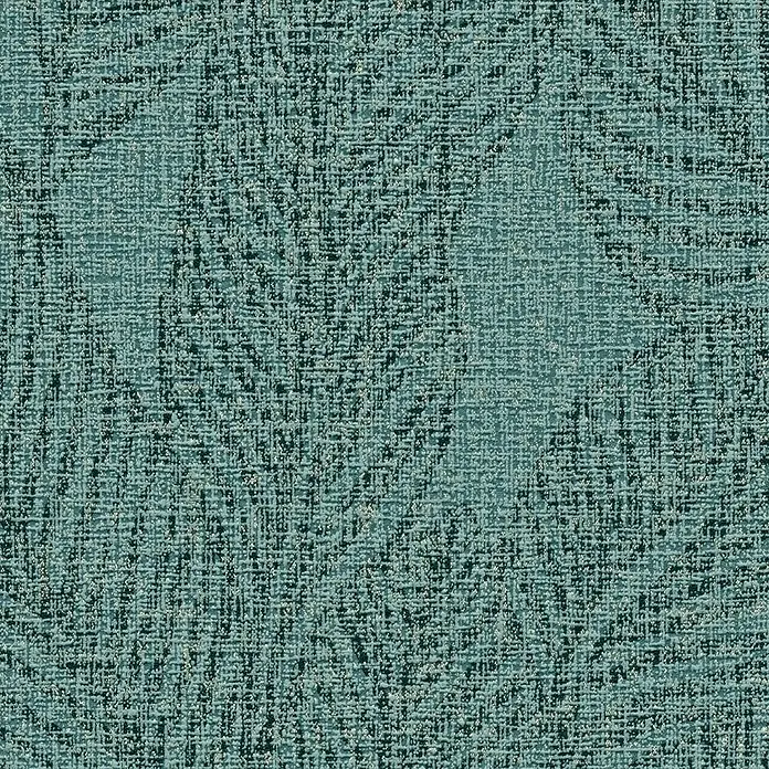 A.S. Création Cosmoliving by Cosmopolitan Vliestapete Blätter - Grün-Blau, Floral, 10,05 x 0,53 m - Strukturiertes türkisfarbenes Textilgewebe mit subtilen Mustern, ideal für Polsterarbeiten oder dekorative Heimtextilien.