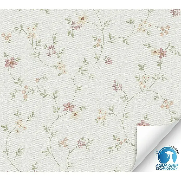 A.S. Création Designdrop Vliestapete Blume - Weiß-Rosa, Floral, 10,05 x 0,53 m - Hochwertige, waschfeste Tapete mit zartem Blütenmuster für eine elegante Wandgestaltung. Ideal für Wohn- und Schlafräume.