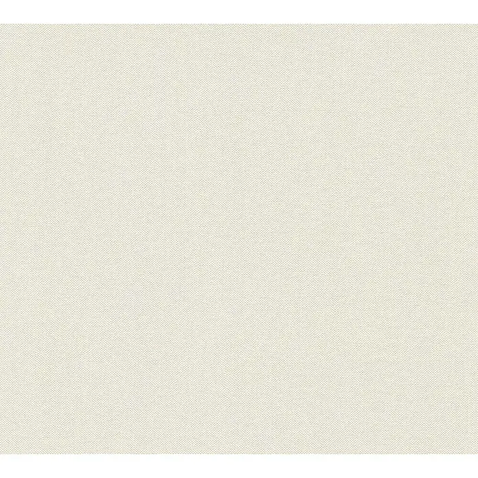 A.S. Création Hygge 3 Vliestapete - Hell-Cremebeige, Uni, 10,05 x 0,53 m - Texturierter, cremefarbener Stoff für vielseitige Anwendungen.