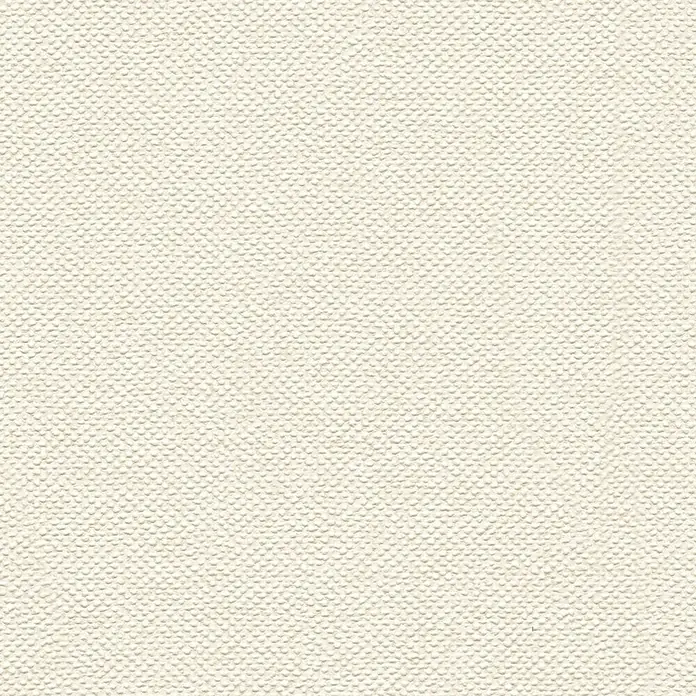 A.S. Création Hygge 3 Vliestapete - Hell-Cremebeige, Uni, 10,05 x 0,53 m - Nahaufnahme eines Stoffmusters in einem hellen Cremeton, das eine subtile, textile Textur für Hintergründe oder Designelemente zeigt.