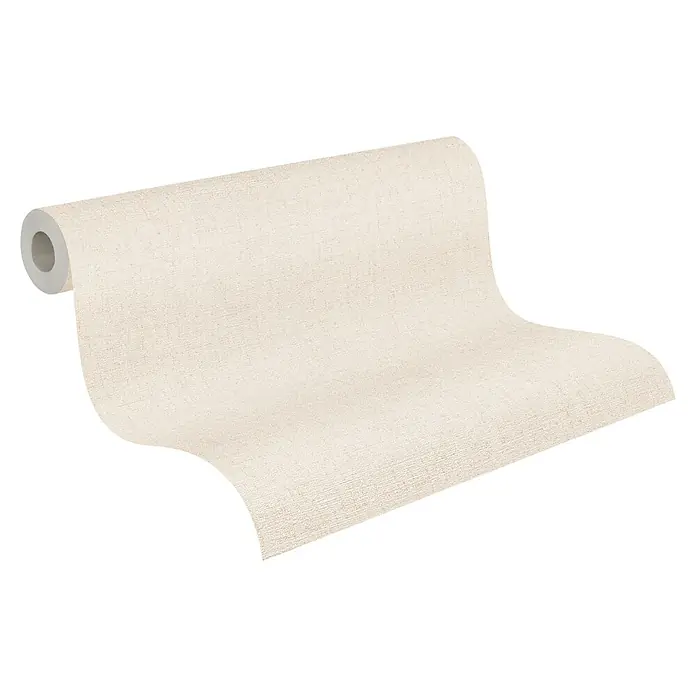 A.S. Création Cosmoliving by Cosmopolitan Vliestapete - Creme, Uni, 10,05 x 0,53 m - Eine Rolle cremefarbener Tapete mit leichter Textur, ideal für ein dezentes und elegantes Wanddesign im Innenbereich.