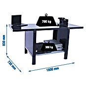 Simonrack Simonwork Banco de trabajo BT6L PRO Metal (L x An: 73 x 180 cm, Altura de trabajo: 83 cm, Carga soportada: 1.000 kg, Antracita) | BAUHAUS