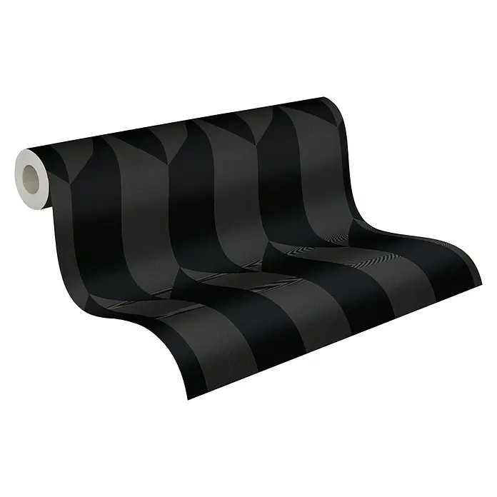A.S. Création Cosmoliving by Cosmopolitan Vliestapete 3D-Grafik - Schwarz-Metallic, Grafisch, 10,05 x 0,53 m - Rolle mit stilvoller, grafischer Tapete in Schwarz- und Grautönen. Perfekt, um jedem Raum ein modernes und elegantes Ambiente zu verleihen.