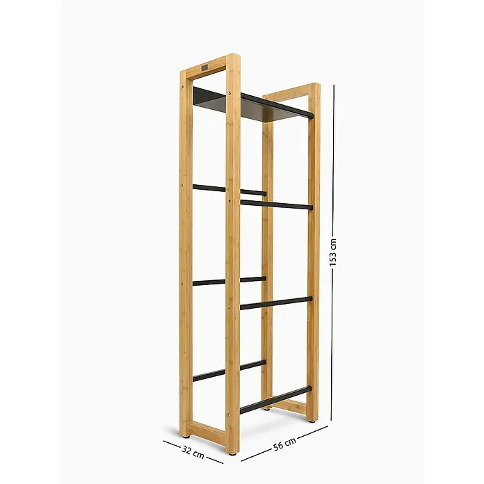 holz4home Getränkekistenregal - Anzahl Böden: 0 Stk., Schrauben, Braun - Hohes Regal aus Bambus und Metall mit einer Höhe von 153 cm, einer Breite von 56 cm und einer Tiefe von 32 cm.