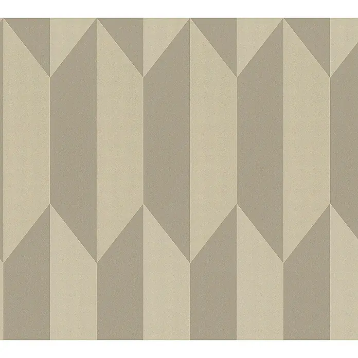 A.S. Création Cosmoliving by Cosmopolitan Vliestapete 3D-Grafik - Silber-Metallic-Braun, Grafisch, 10,05 x 0,53 m - Ein abstraktes geometrisches Tapetenmuster in neutralen Farben, das eine moderne und stilvolle Wanddekoration bietet.