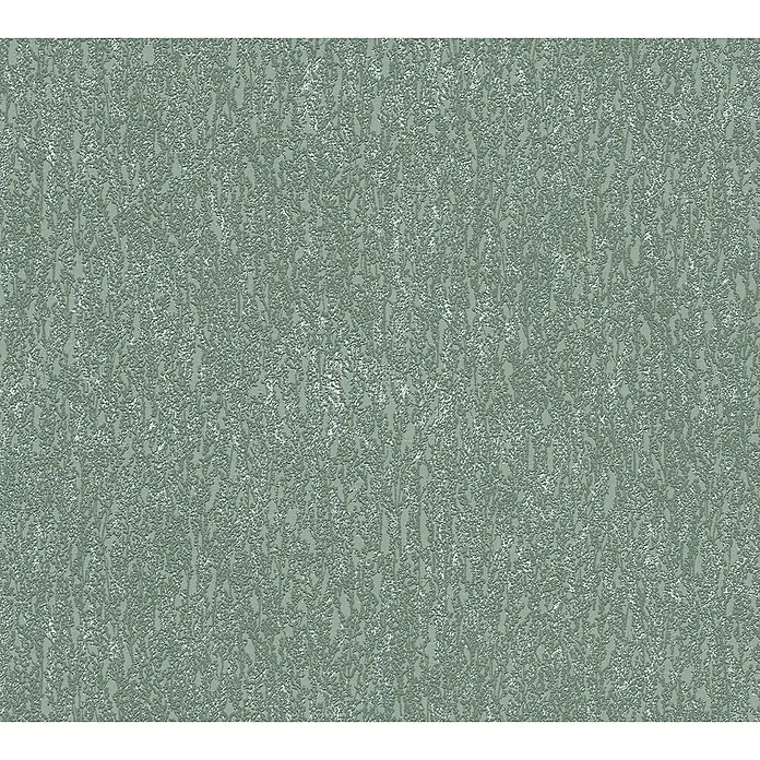 A.S. Création Hygge 3 Vliestapete Ranken - Grün, Floral, 10,05 x 0,53 m - Texturierte Tapete in einem gedämpften Grün- und Silberschema, die ein subtiles, aber elegantes Hintergrundmuster für Wohnräume bietet.