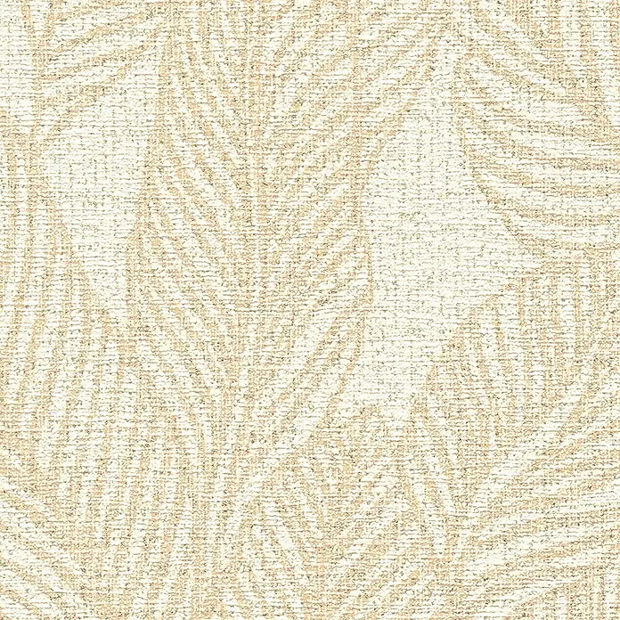 A.S. Création Cosmoliving by Cosmopolitan Vliestapete Blättergrafik - Beige-Creme-Braun, Floral, 10,05 x 0,53 m - Texturiertes Hintergrundbild mit einem subtilen Muster von beigen Palmwedeln, das eine natürliche und elegante Atmosphäre schafft.