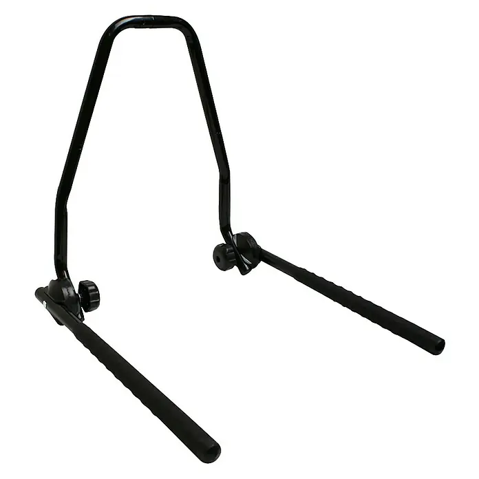 Eufab Fahrrad-Wandhalter - Traglast: 45 kg - Bild eines schwarzen Fahrradträgers für den Innenbereich, der Fahrräder stabil hält. Kompakte Bauweise für einfache Lagerung.