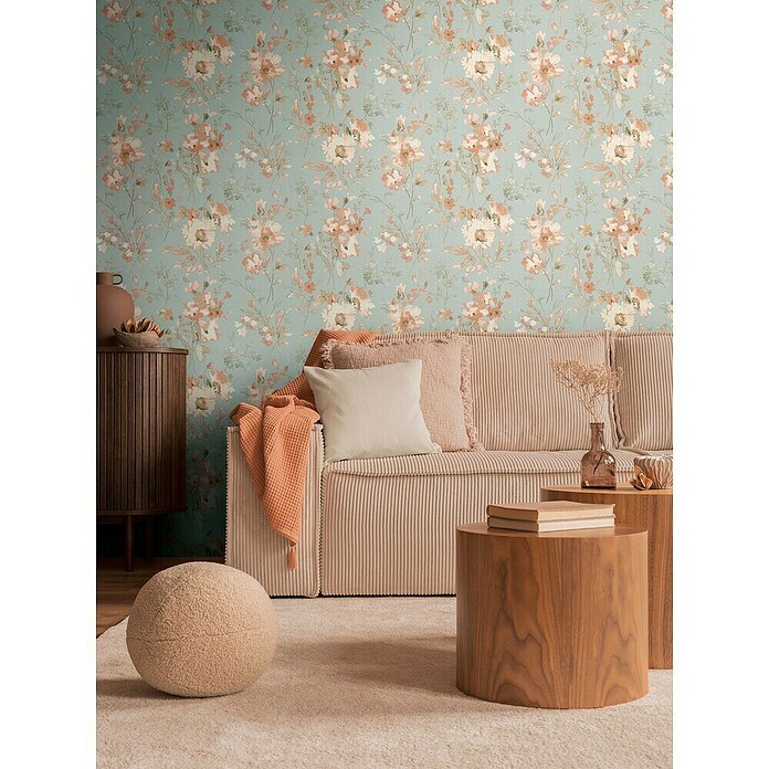 A.S. Création Cosmoliving by Cosmopolitan Flis tapeta  (Plava, Floral, 10,05 x 0,53 m) | BAUHAUS