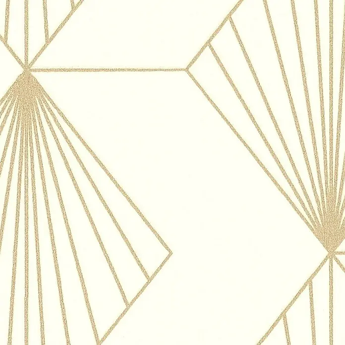 A.S. Création Designdrop Vliestapete Grafik - Creme-Gold, Grafisch, 10,05 x 0,53 m - Goldfarbenes, abstraktes Muster auf cremefarbenem Hintergrund. Perfekt für stilvolle Akzente in jedem Raum.