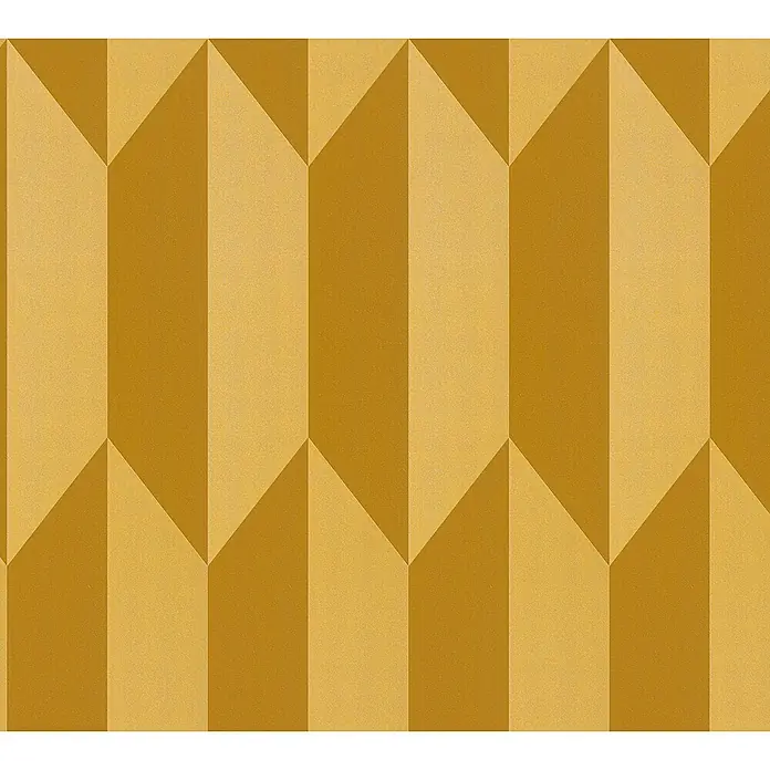 A.S. Création Cosmoliving by Cosmopolitan Vliestapete 3D-Grafik - Gold-Metallic-Gelb, Grafisch, 10,05 x 0,53 m - Abstraktes, ockerfarbenes geometrisches Muster. Das raffinierte Design verleiht Ihren Projekten Tiefe und Textur.