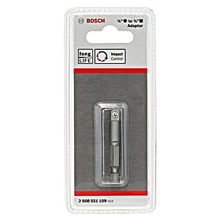 Bosch Adaptador para llave de vaso (Tamaño de accionamiento: ¼'' hexágono exterior, Tamaño punta: Cuadrado exterior de ¼'')