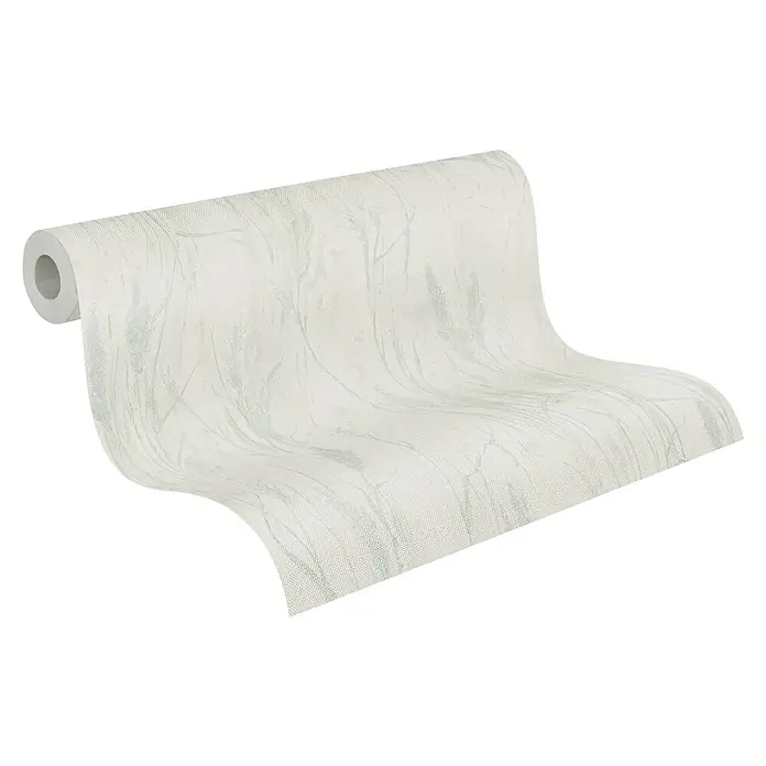 A.S. Création Hygge 3 Vliestapete Floral - Creme-Blau-Grün, Floral, 10,05 x 0,53 m - Eine Rolle edler Tapete in einem sanften, neutralen Farbton mit einem dezenten Muster, perfekt für eine stilvolle Wandgestaltung.