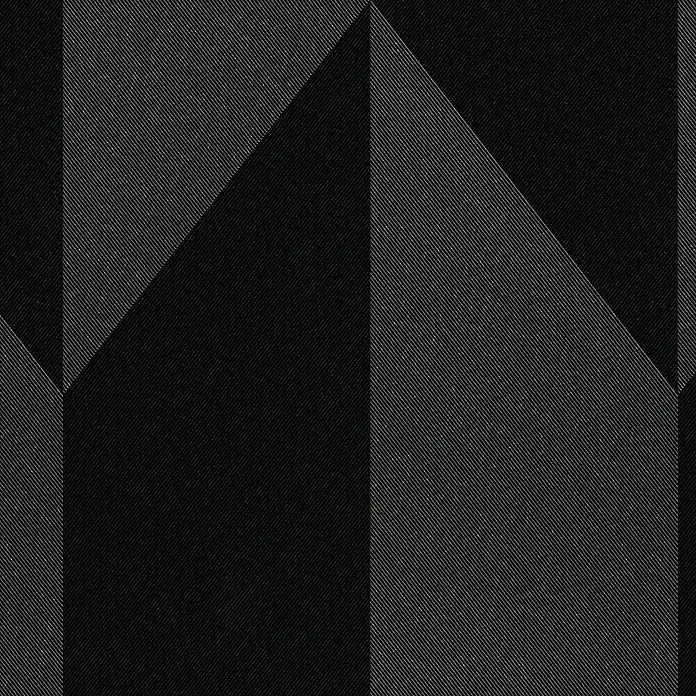 A.S. Création Cosmoliving by Cosmopolitan Vliestapete 3D-Grafik - Schwarz-Metallic, Grafisch, 10,05 x 0,53 m - Abstrakte Textur mit schwarzen geometrischen Formen und subtilen Linien für moderne Designs.