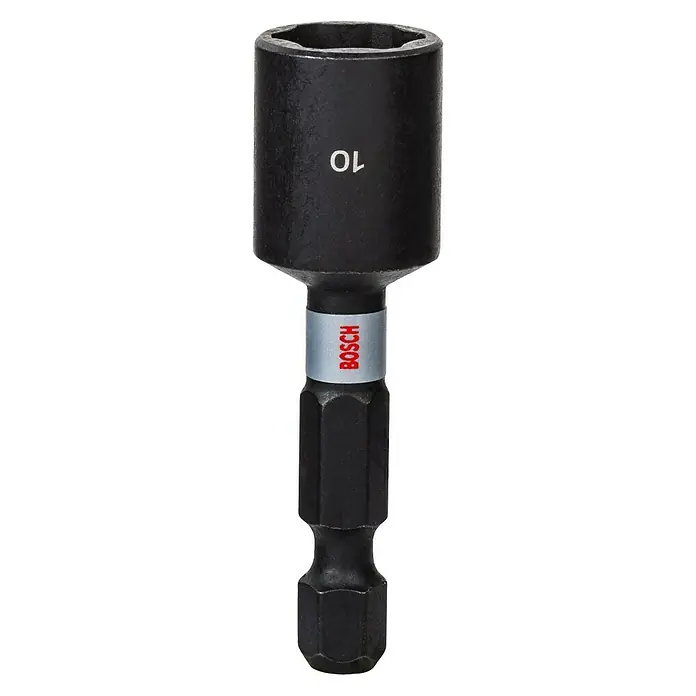 Bosch Steckschlüsseleinsatz - Schlüsselweite: 10 mm, Antriebsgröße: ¼″ Außensechskant - Ein Bosch-Steckschlüsseleinsatz, perfekt für Schraubarbeiten. Der 10 mm Schraubaufsatz ist ideal für verschiedene Befestigungsaufgaben.