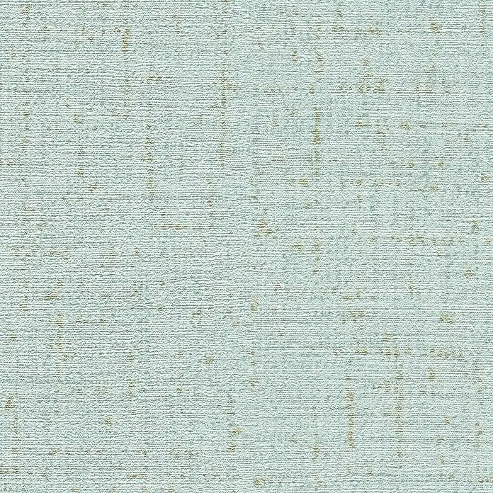 A.S. Création Cosmoliving by Cosmopolitan Vliestapete - Türkis meliert, Uni, 10,05 x 0,53 m - Nahaufnahme eines hellblauen Teppichs mit subtilen goldenen Akzenten, der eine ruhige und elegante Textur für jeden Raum bietet.