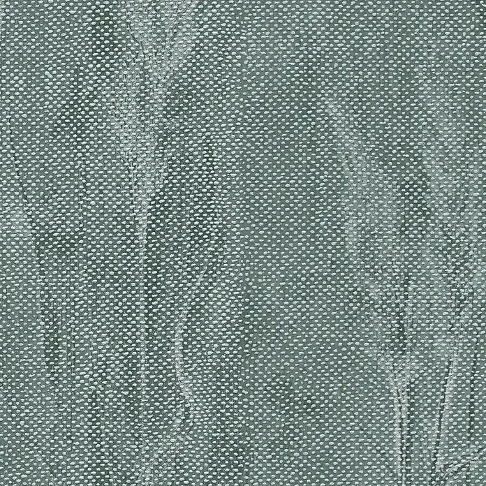 A.S. Création Hygge 3 Vliestapete Floral - Grün-Metallic, Floral, 10,05 x 0,53 m - Nahaufnahme von strukturiertem, olivgrünem Stoff mit subtilen Punkten. Das Gewebe weist eine dezente Faltenbildung auf.