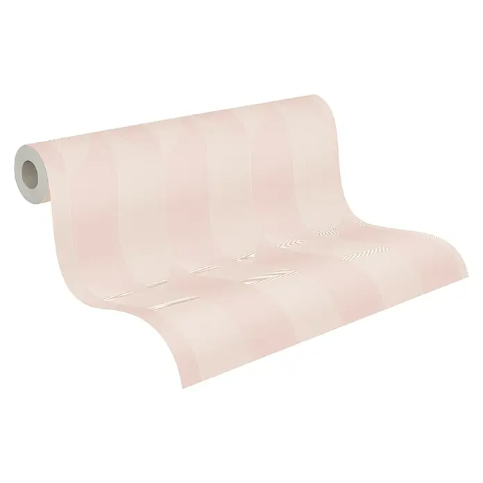 A.S. Création Cosmoliving by Cosmopolitan Vliestapete 3D-Grafik - Rosa-Metallic, Grafisch, 10,05 x 0,53 m - Rolle zartrosa gestreifter Tapete, perfekt für ein stilvolles Interieur. Das sanfte Muster verleiht jedem Raum eine elegante Note.