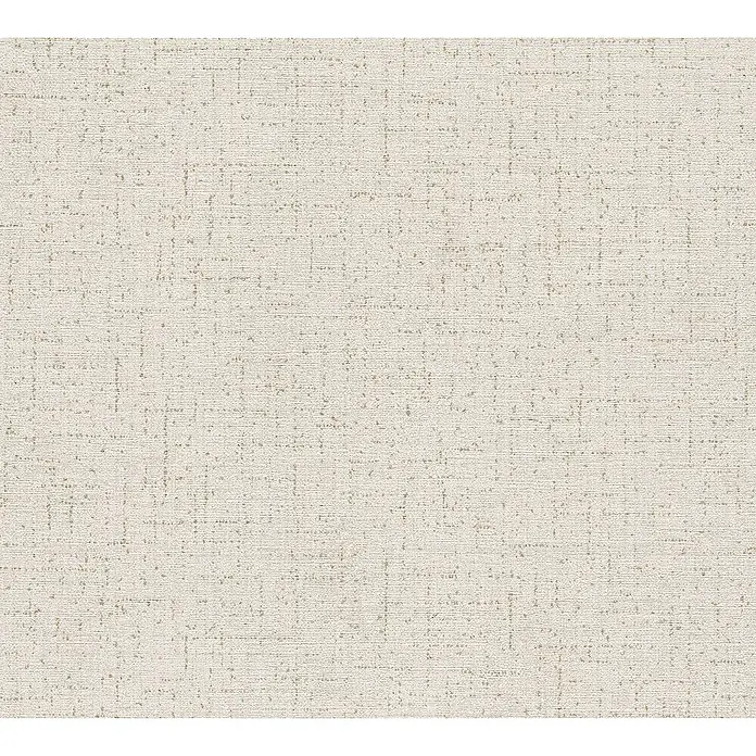A.S. Création Cosmoliving by Cosmopolitan Vliestapete - Cremegrau, Uni, 10,05 x 0,53 m - Nahaufnahme eines strukturierten, hellbeigen Textiltapetenmusters mit subtilen, unregelmäßigen Linien und Texturen für Wanddekorationen.