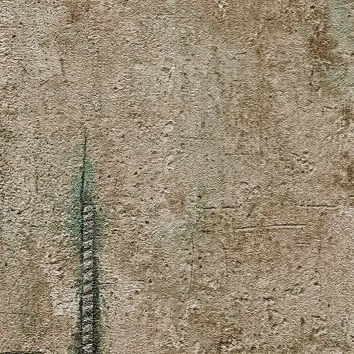A.S. Création Cosmoliving by Cosmopolitan Vliestapete Beton - Braun-Grau-Grün, Betonoptik, 10,05 x 0,53 m - Abstraktes Bild einer rauen, braunen Wand mit einer dunklen vertikalen Linie und unregelmäßiger Textur, ideal als Hintergrund.