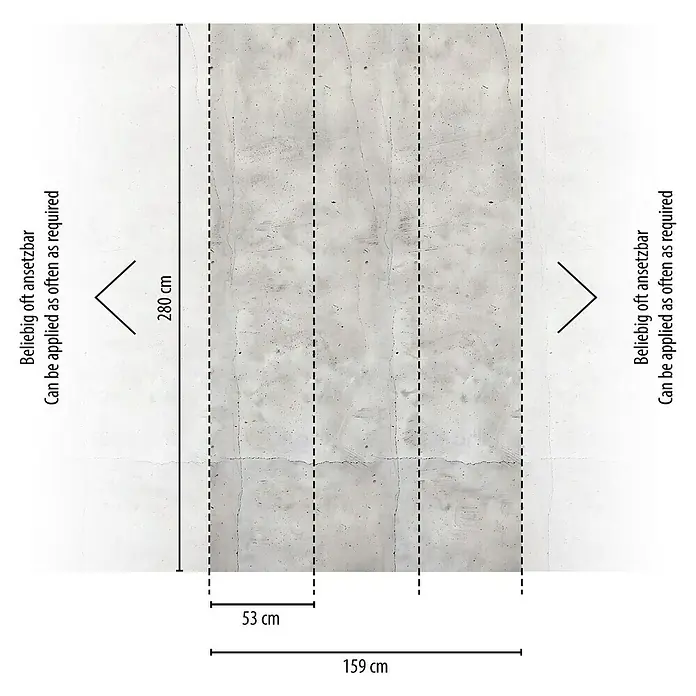A.S. Création Cosmoliving by Cosmopolitan Fototapete Beton - B x H: 159 x 280 cm, Vlies - Beton-Fototapete mit Maßen 159 cm Breite und 280 cm Höhe.