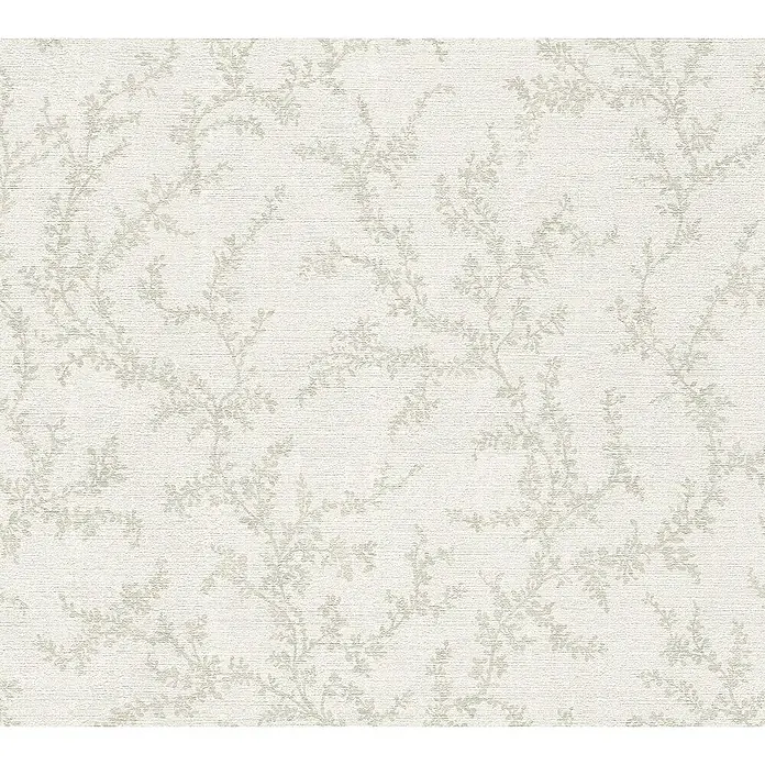 A.S. Création Hygge 3 Vliestapete Ranken - Creme-Grau, Floral, 10,05 x 0,53 m - Dezente Tapete mit einem feinen floralen Muster in sanften Farbtönen, ideal für eine elegante Raumgestaltung.