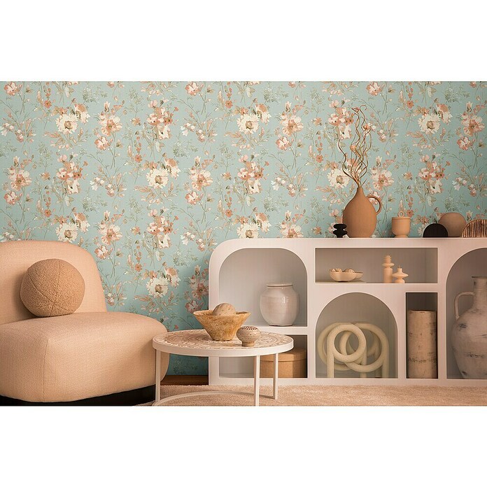 A.S. Création Cosmoliving by Cosmopolitan Flis tapeta  (Plava, Floral, 10,05 x 0,53 m) | BAUHAUS