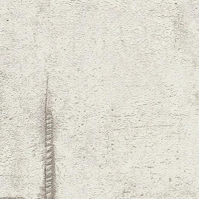 A.S. Création Cosmoliving by Cosmopolitan Vliestapete Beton - Grau-Weiß, Betonoptik, 10,05 x 0,53 m - Nahaufnahme einer Wand mit einer rauen, weißen Textur und subtilen Schatten, die Tiefe verleihen.\n